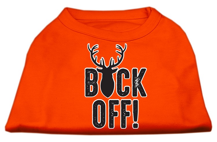 Buck Off Screen Print Dog Shirt Orange XXL